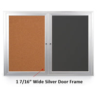 48x60 DRY ERASE / CORK COMBINATION HAS MITERED (SQUARE) CORNERS