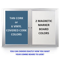 OUTDOOR ENCLOSED COMBO BOARD 60" x 36" DRY ERASE / CORK BULLETIN BOARD