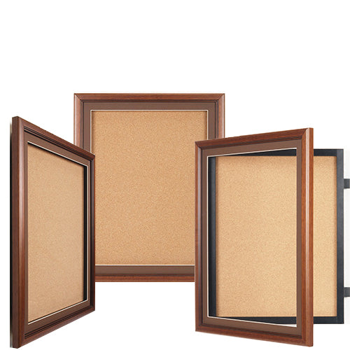 Extra Large Designer Wood Enclosed Bulletin Cork Board SwingFrames 36x96