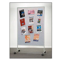 Portable, Rolling Floor Display Panel 48x66 | Vinyl Tackboard with Locking Casters or Fixed Snap Lock Feet