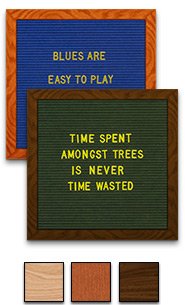 14x14 Wood Frame Blue or Deep Green Felt Letter Boards with Changeable Letters