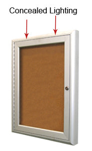 Indoor Enclosed Bulletin Boards 27 x 41  with Lights (Radius Edge)