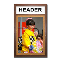 Indoor Wood Bulletin Boards Enclosed with Message Header