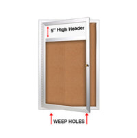 Indoor Enclosed Bulletin Boards 30 x 40 w Header & Light (Single Door)