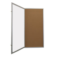 Extra Large 24 x 60 Indoor Enclosed Bulletin Board Swing Cases with Light (Single Door)