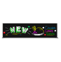 Value Line 12x48 Black Wet Erase Marker Board with Aluminum Frame