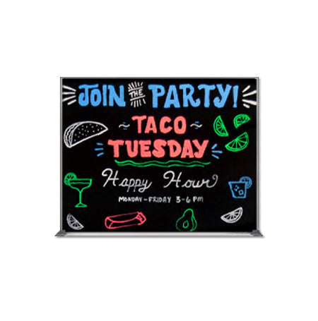 Value Line 22x28 Black Wet Erase Marker Board with Aluminum Frame