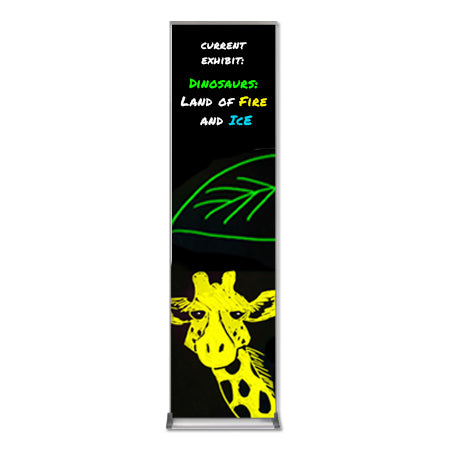 Value Line 24x96 Black Wet Erase Marker Board with Aluminum Frame