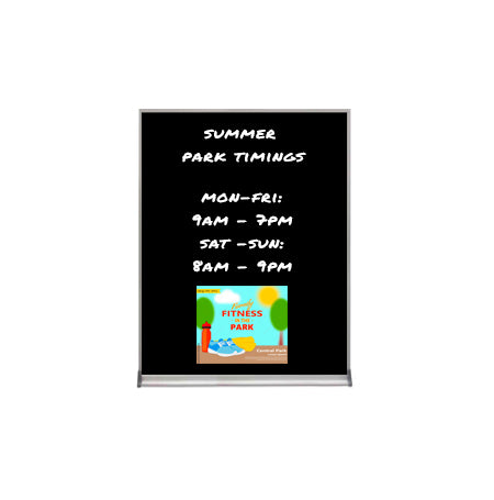 16x20 Magnetic Black Dry Erase Marker Board with Aluminum Frame | Porcelain on Steel Black Board