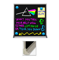 24x24 Magnetic Black Dry Erase Marker Board with Aluminum Frame
