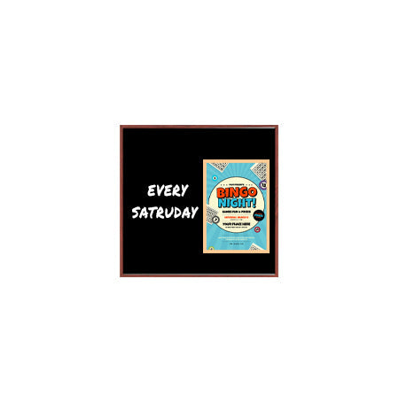 Wood Frame 12x12 Magnetic Black Wet Erase Marker Board | Porcelain on Steel
