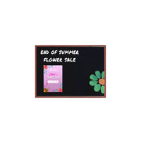Wood Frame 12x16 Magnetic Black Wet Erase Marker Board | Smooth Porcelain-on-Steel Writing Surface - No Ghosting