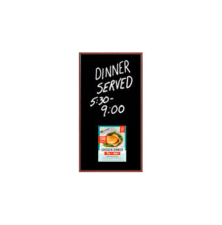 Wood Frame 12x24 Magnetic Black Wet Erase Marker Board | Porcelain on Steel