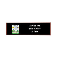 Wood Frame 12x48 Magnetic Black Wet Erase Marker Board | Porcelain on Steel