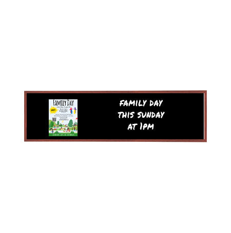 Wood Frame 12x48 Magnetic Black Wet Erase Marker Board | Porcelain on Steel