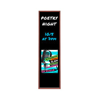 Wood Frame 12x48 Magnetic Black Wet Erase Marker Board | Porcelain on Steel