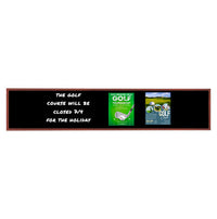 Wood Frame 12x72 Magnetic Black Wet Erase Marker Board | Porcelain on Steel
