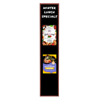 Wood Frame 12x72 Magnetic Black Wet Erase Marker Board | Porcelain on Steel