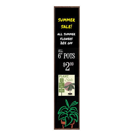 Wood Frame 12x96 Magnetic Black Wet Erase Marker Board | Porcelain on Steel