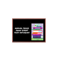 Wood Frame 14x22 Magnetic Black Wet Erase Marker Board | Porcelain on Steel