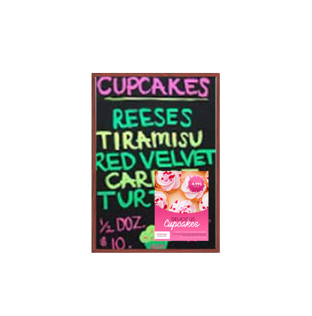 Wood Frame 14x22 Magnetic Black Wet Erase Marker Board | Porcelain on Steel