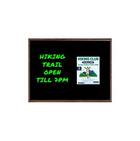 Wood Frame 15x20 Magnetic Black Wet Erase Marker Board | Porcelain on Steel