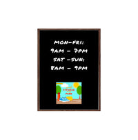 Wood Frame 15x20 Magnetic Black Wet Erase Marker Board | Porcelain on Steel