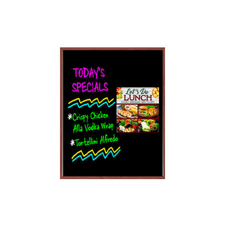Wood Frame 18x24 Magnetic Black Wet Erase Marker Board | Porcelain on Steel