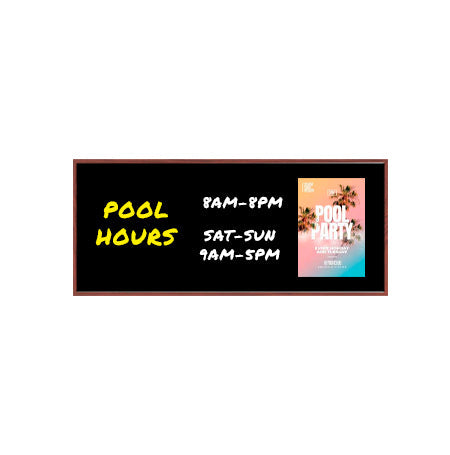 Wood Frame 24x60 Magnetic Black Wet Erase Marker Board | Porcelain on Steel