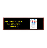 Hardwood Framed 24x84 Magnetic Black Wet Erase Marker Board with Porcelain on Steel Writing Surface