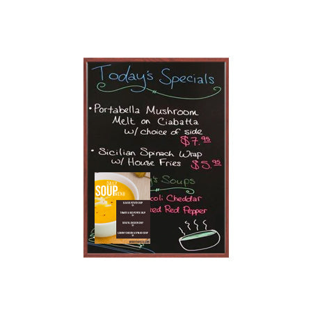 Wood Frame 30x40 Magnetic Black Wet Erase Marker Board | Porcelain on Steel