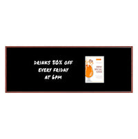 Wood Frame 36x96 Magnetic Black Wet Erase Marker Board | Porcelain on Steel