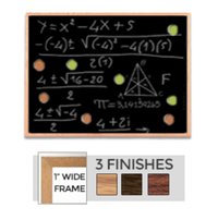 Hardwood Framed 60x36 Magnetic Black Wet Erase Marker Board with Porcelain on Steel Writing Surface