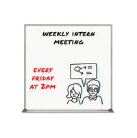 Value Line 30x30 White Board Dry Erase Marker Board with Aluminum Silver Trim Frame + Marker Tray