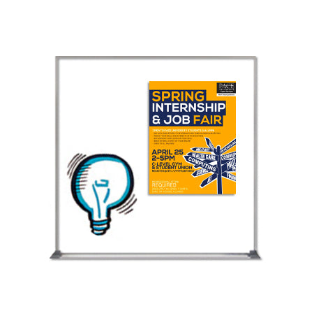 48x48 Magnetic White Dry Erase Marker Board with Aluminum Frame