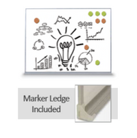 12x12 Magnetic White Dry Erase Marker Board with Aluminum Frame