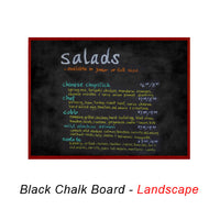 11x14 MAGNETIC BLACK CHALK BOARD with PORCELAIN ON STEEL SURFACE (SHOWN IN LANDSCAPE ORIENTATION)
