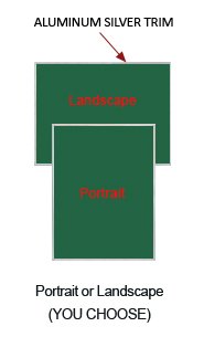 8.5 x 11 Green Magnetic Chalkboard Metal Framed (Porcelain on Steel)