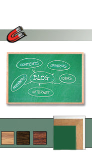 Green Magnetic Chalk Board 8.5x11 with Wood Frame in 3 Finishes