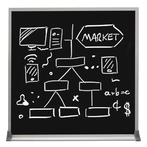 MAGNETIC 36x36 BLACK PORCELAIN WET ERASE MARKER BOARD
