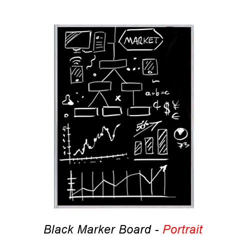 VALUE LINE 12x96 BLACK WET ERASE BOARD (SHOWN IN PORTRAIT ORIENTATION)