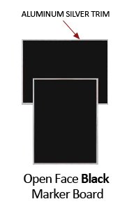 14 x 14 Black Message Board Metal Framed (Melamine Backer Board)
