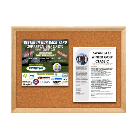 12 x 18 Wood Framed Cork Bulletin Board with Decorative Frame Style in 3 Hardwood Finishes