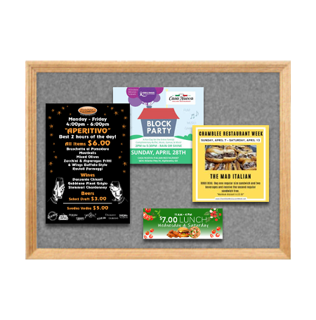 18 x 36 Wood Framed Cork Bulletin Board with Decorative Frame Style in 3 Hardwood Finishes