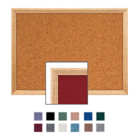 12 x 18 Wood Framed Cork Bulletin Board with Decorative Frame Style in 3 Hardwood Finishes
