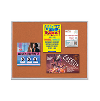 Value Line 48x96 Metal Frame Cork Bulletin Board | Open Face Message Board with Silver Trim Border