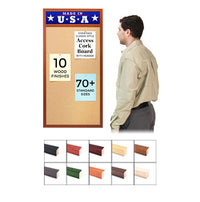 30" x 48" Open Face Wood #361 Framed Cork Board with Personalized Message Header