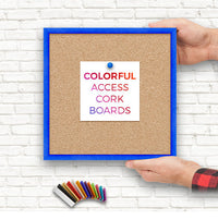 Access Cork Board™ 10x10 Frame with 12+ Colorful Metal Frames + Optional Fabric-Covered Cork in Many Finishes