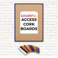 Access Cork Board™ 18x24 Frame with 12+ Colorful Metal Frames + Optional Fabric-Covered Cork in Many Finishes