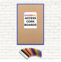 Access Cork Board™ 24x36 Frame with 12+ Colorful Metal Frames + Optional Fabric-Covered Cork in Many Striking Finishes